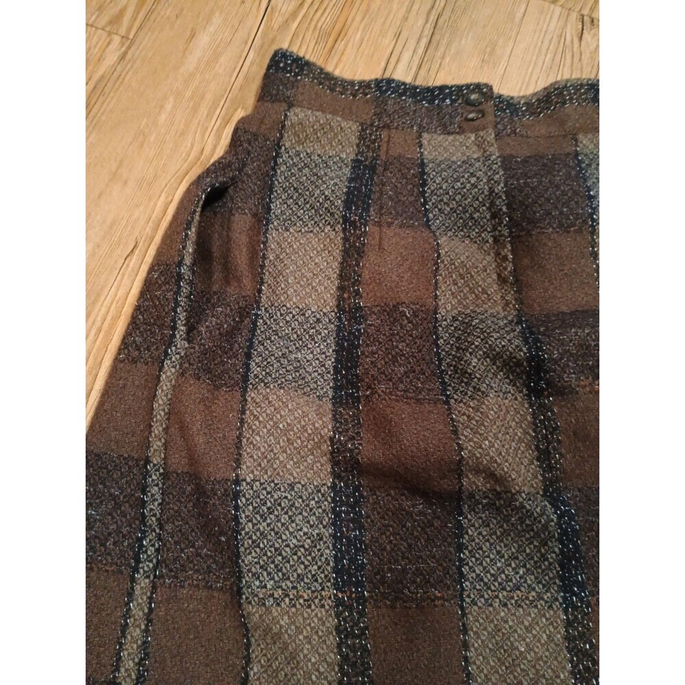 VTG Albee Skirt Womens 11/12 Wool Poly Blend Plaid  Modest Style - Not Lined - Picture 4 of 7